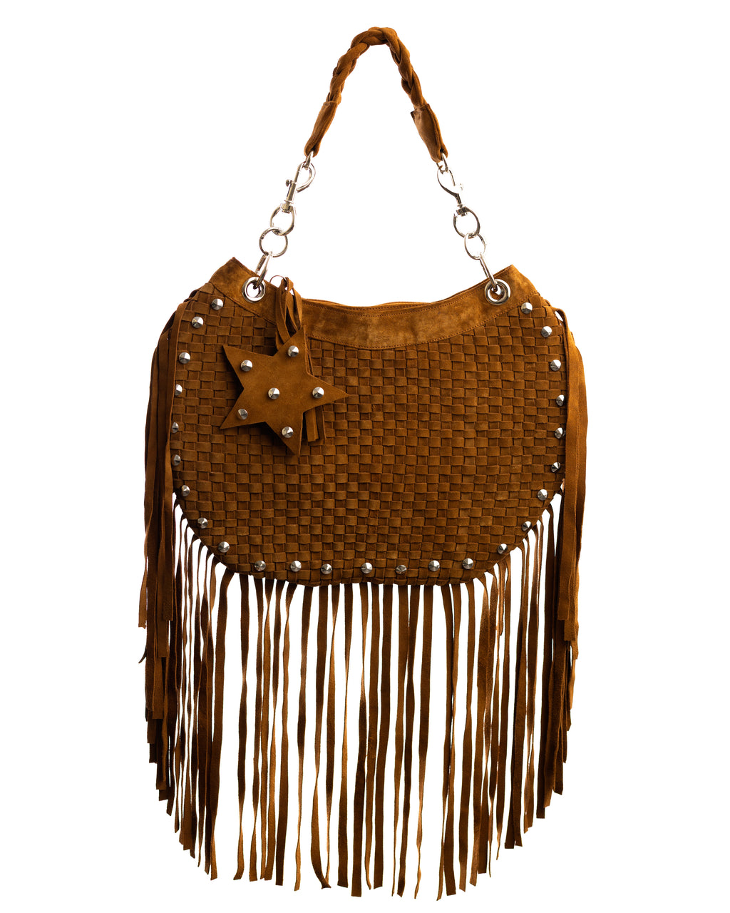 ROGUE- Woven Fringe Suede Bag