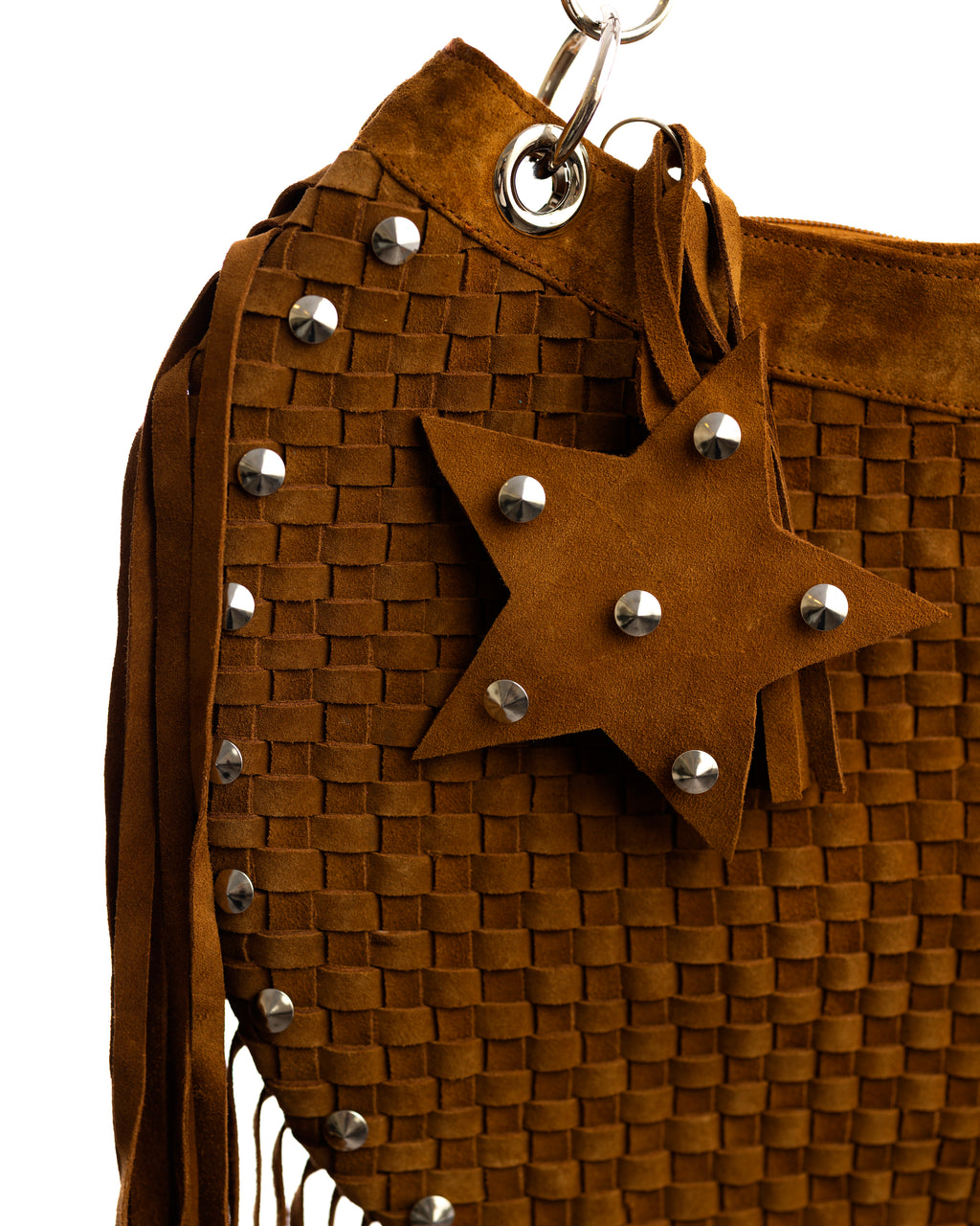 ROGUE- Woven Fringe Suede Bag