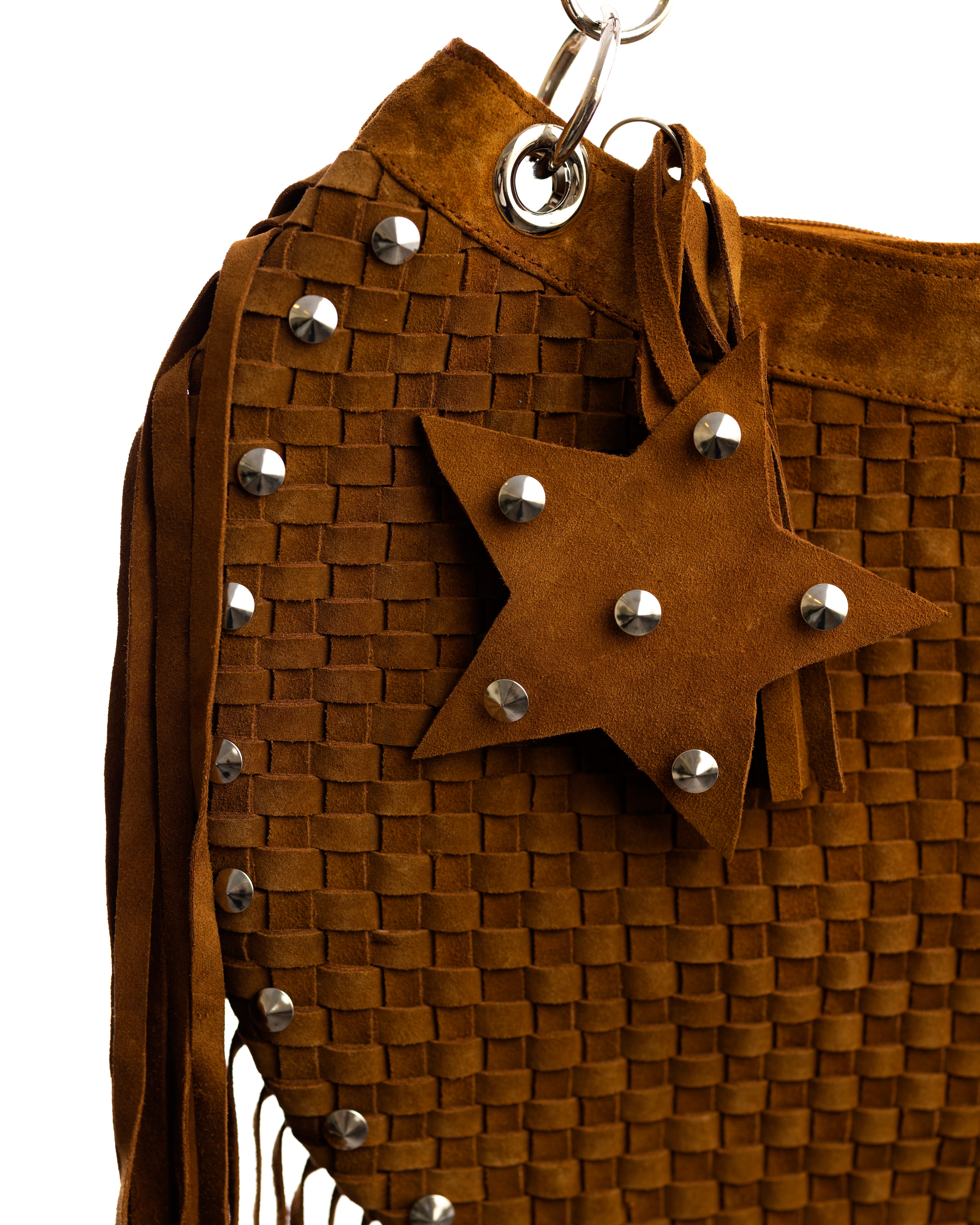 ROGUE- Woven Fringe Suede Bag